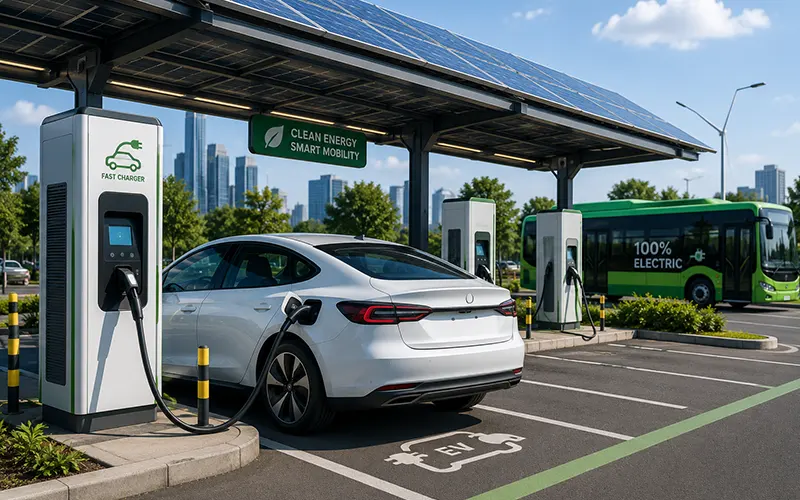 Solar powered electric vehicle charging infrastructure