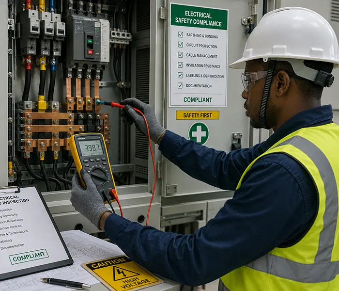 Electrical engineering safety and compliance inspection